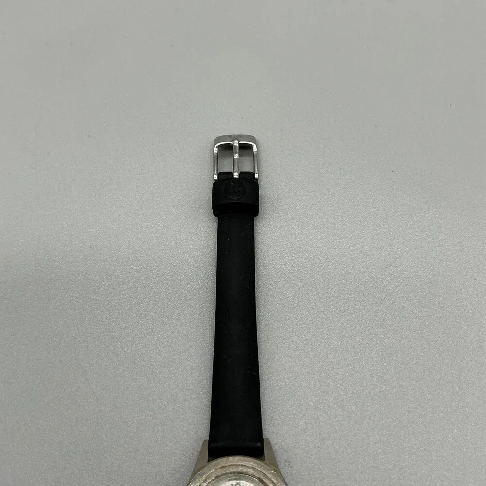 Vintage Bradley Boys Watch 26mm Mickey Mouse Swiss Manual Black Rubber Strap